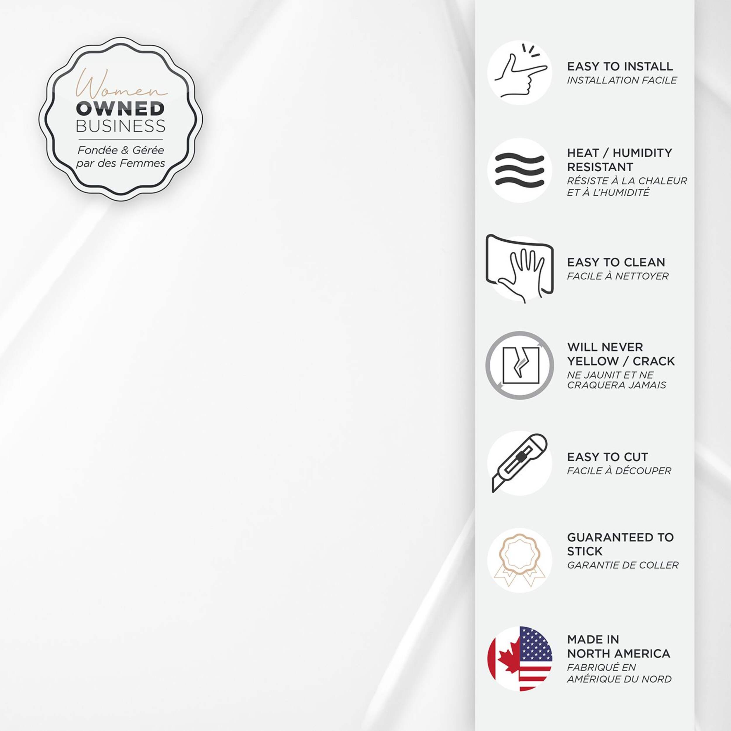 Smart Tiles Peel & Stick Self-Adhesive DIY Kitchen & Bathroom Wall Tiles, Block Chevron White, 2-pk CloseUp