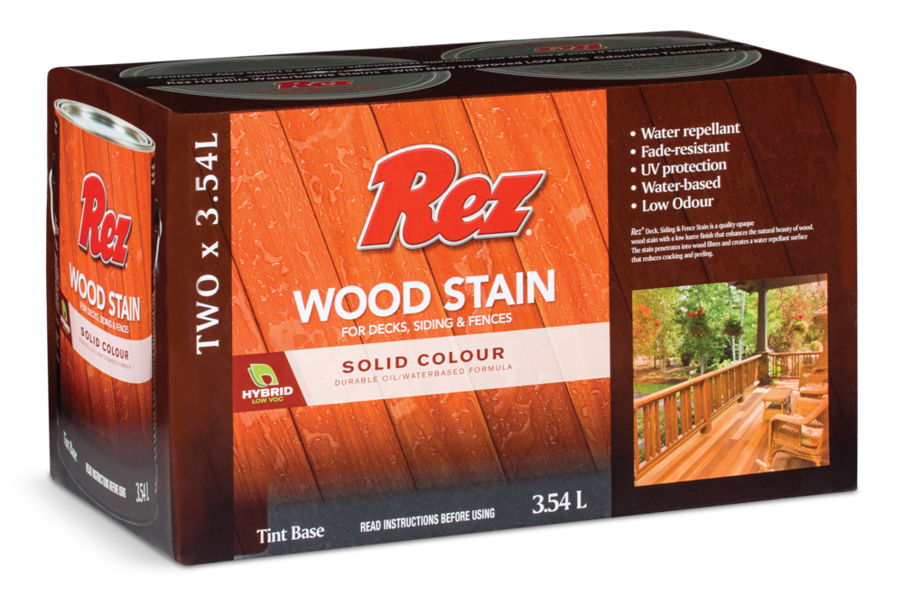 Rez Durable Oilwater Based Wood Stain For Decks Siding And Fences Tint Base Solid 345 L1 0528