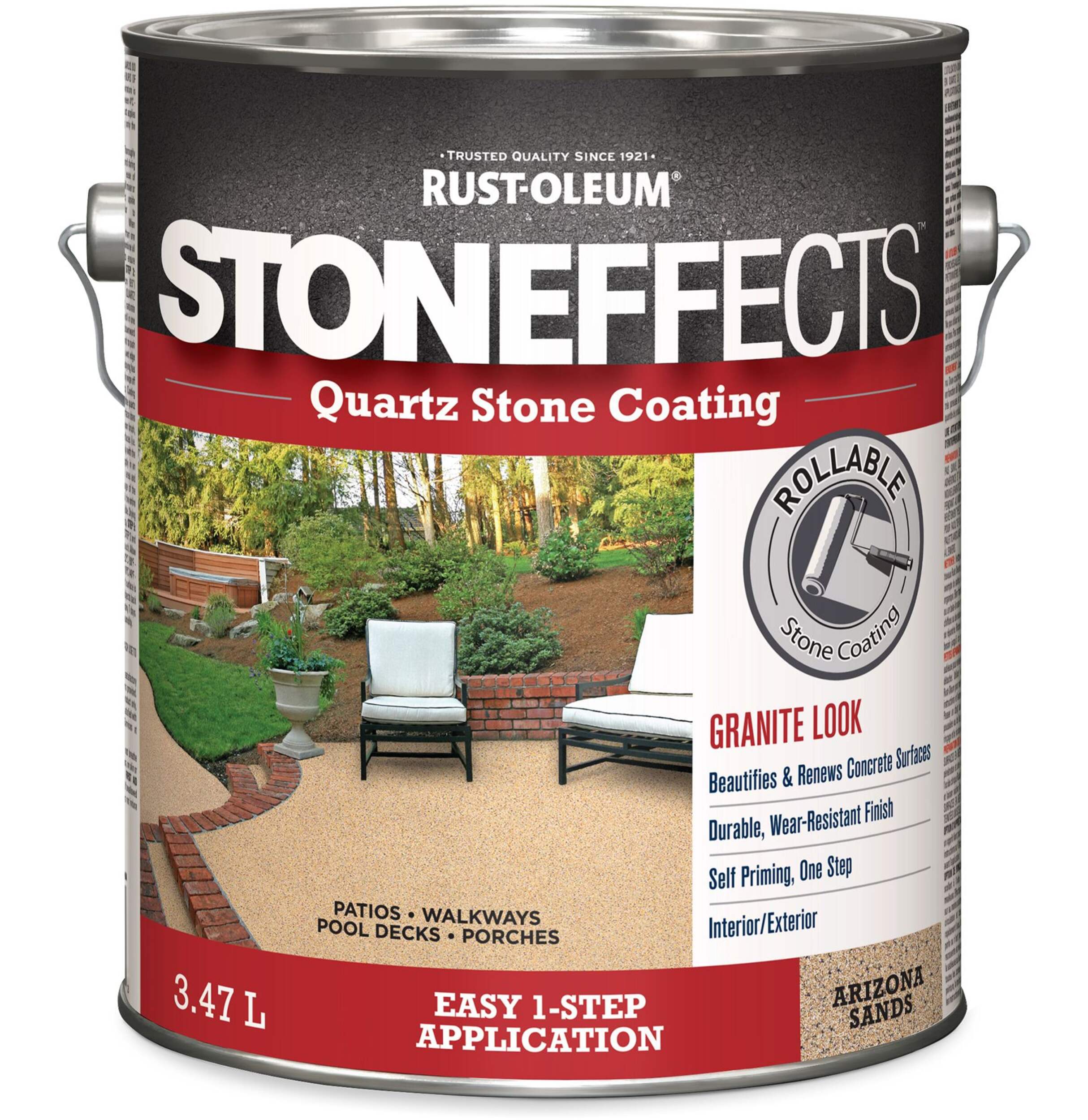 Rust-Oleum Stoneffects Decorative Quartz Stone & Concrete Coating Paint, Arizona Sands, 3.47-L Front_Flat