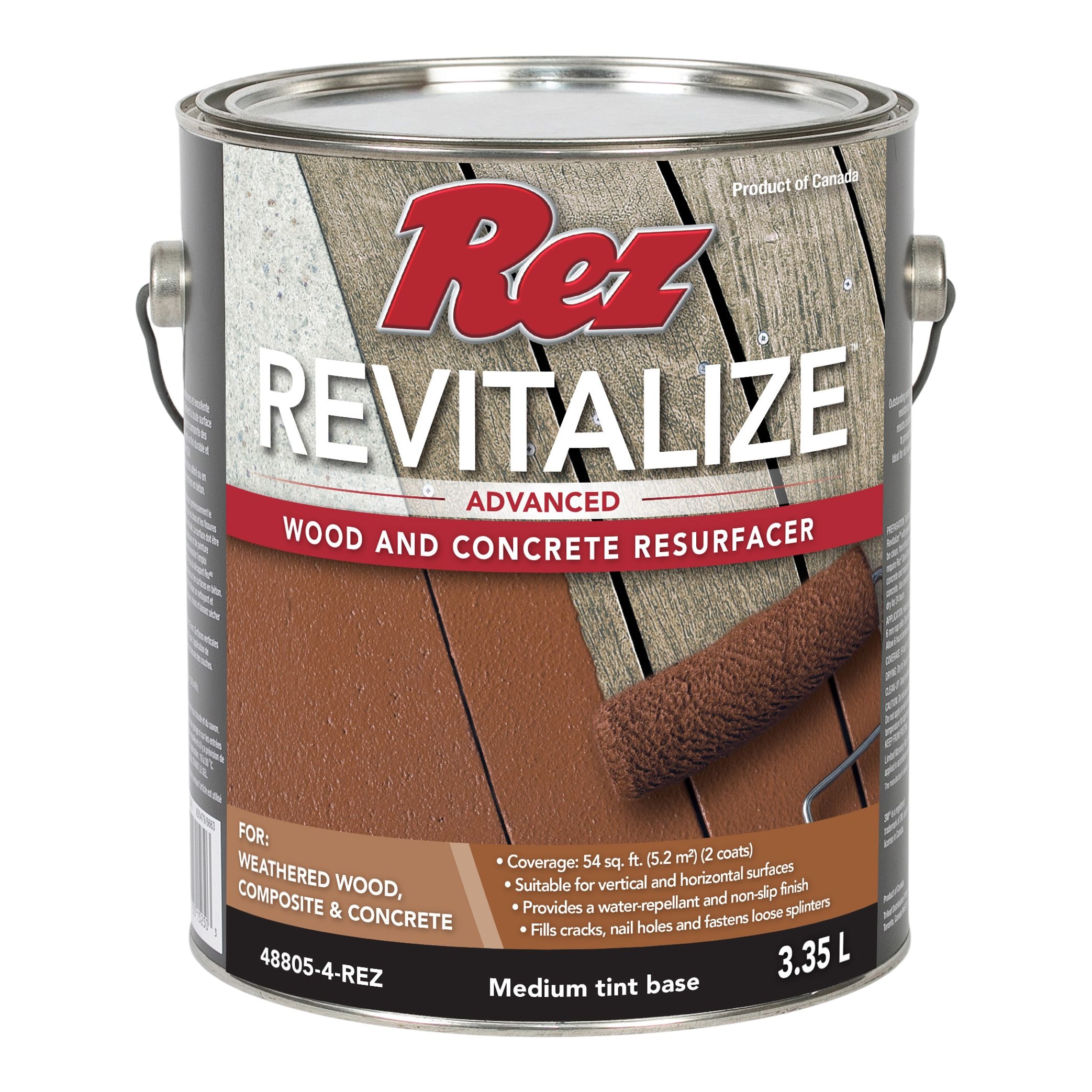 Rez Revitalize Advanced Wood & Concrete Resurfacer Paint, Medium Tint