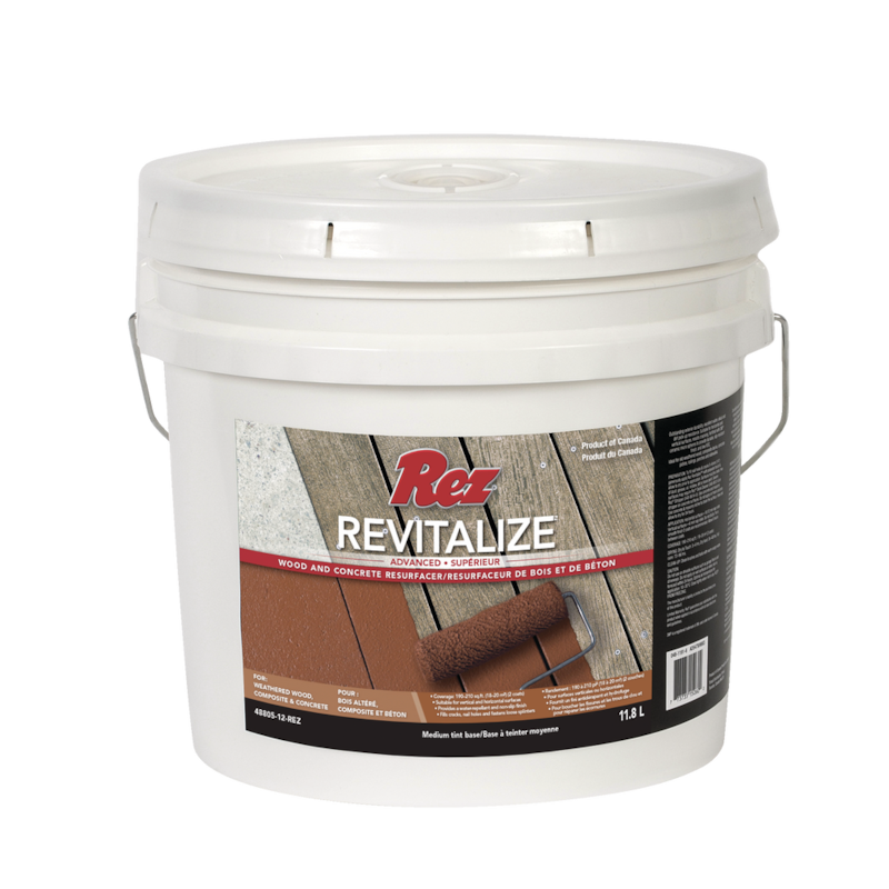 Rez Revitalize Advanced Wood & Concrete Resurfacer Paint, Medium Tint