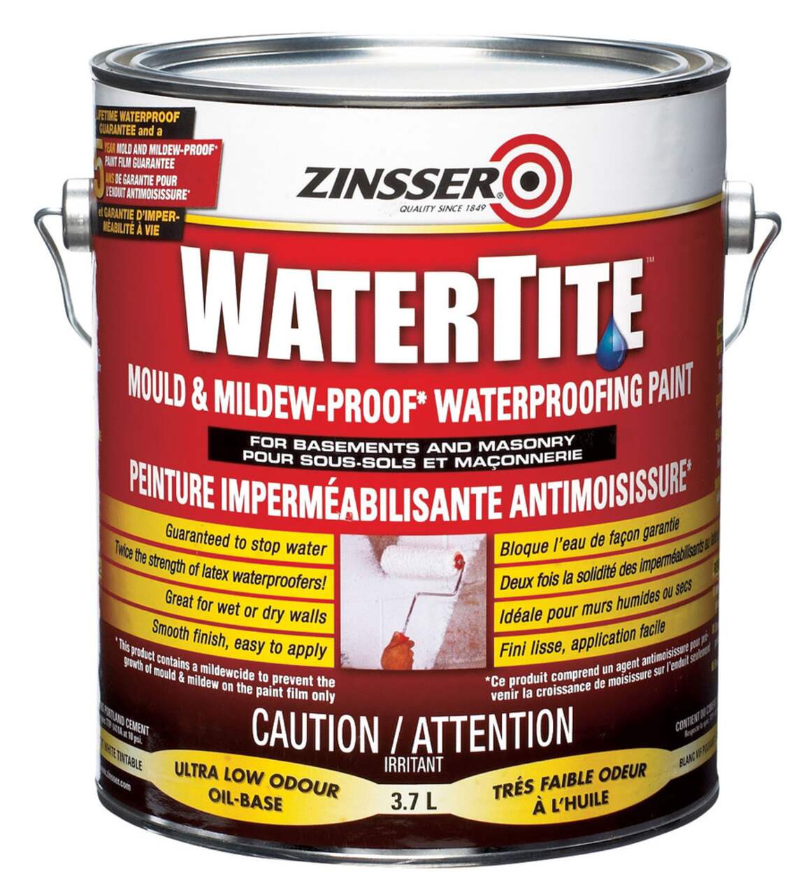 Zinsser Peinture à l'huile Watertite étanche aux moisissures, 3.7L