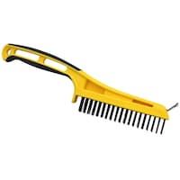 Richard Carbon Steel Wire Bristle Brush with Metal Scraper, Removes Paint/Dirt/Rust