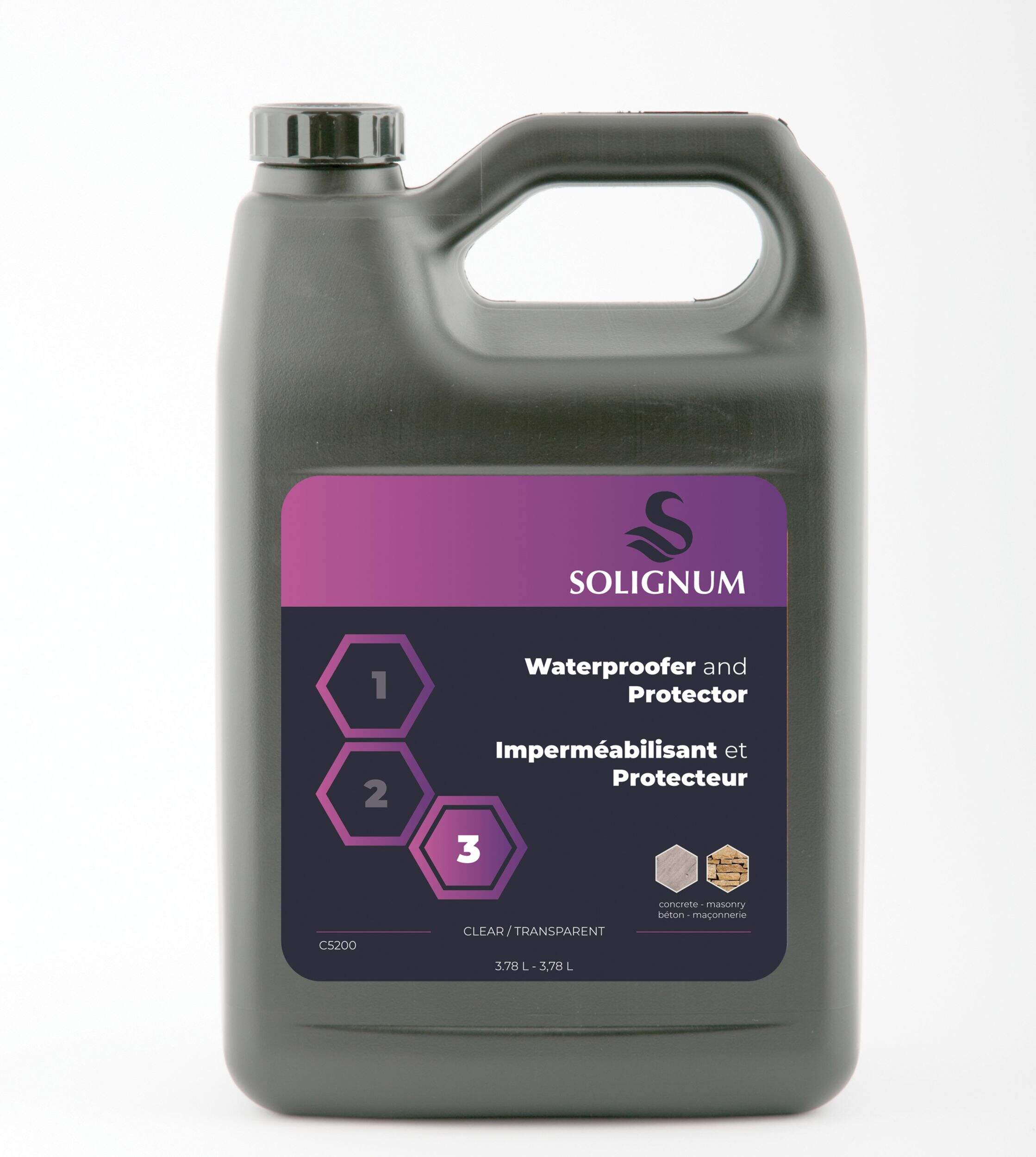 Solignum Multi-Surface Waterproofer & Protector, Concrete & Masonry Sealer, Clear, 3.78-L Front_Flat