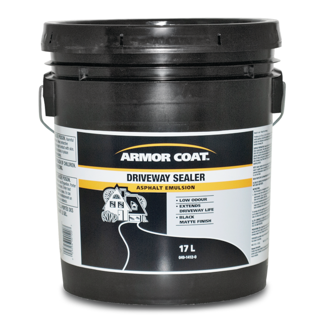 Armor Coat Asphalt Emulsion Driveway Sealer, Gas/OilResistant, Low Odour, Black Matte, 17L