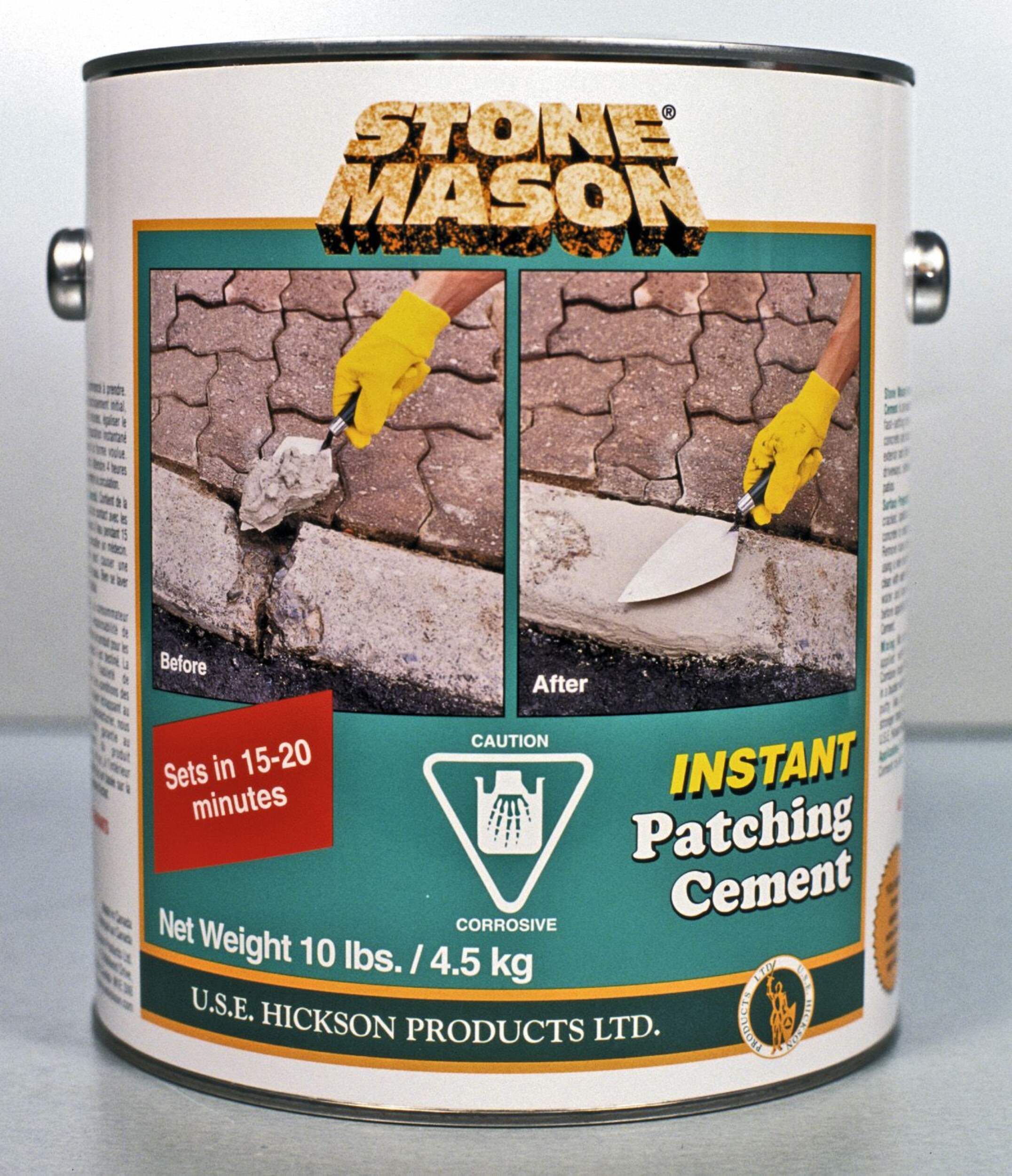 Stone Mason Instant Patching Cement, Repairs Concrete Stairs, Sidewalks & Walls, 10-lb Front_Flat