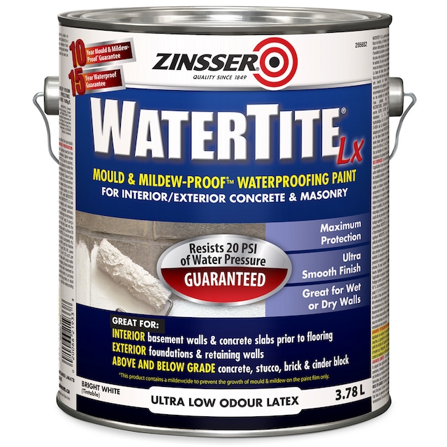 Zinsser WaterTite Lx Waterproofing Paint For Concrete & Masonry, Bright