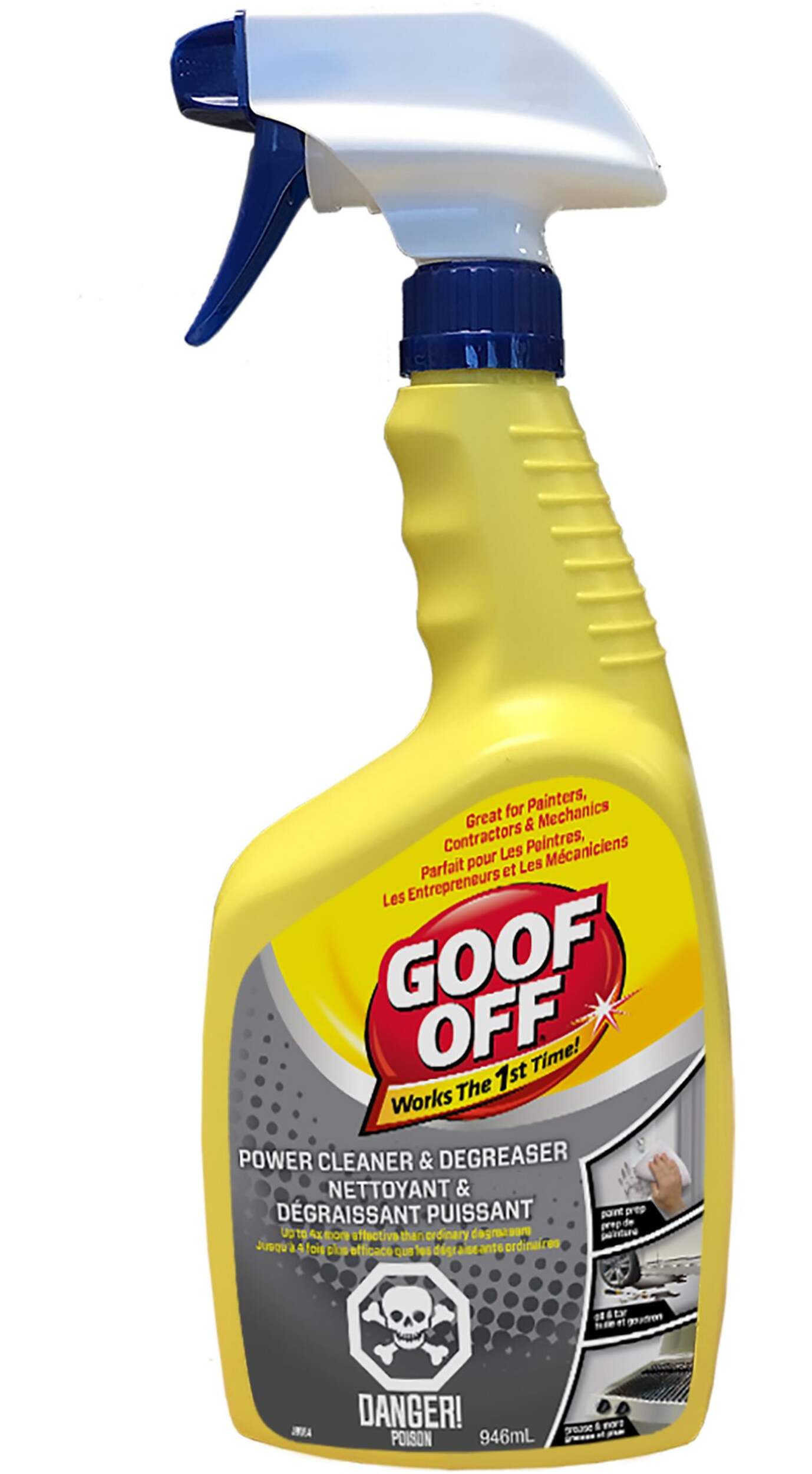 Goof-Off Power Cleaner & Degreaser, Multi-Purpose Cleaning & Stain Remover Spray, 946-mL Front_Flat