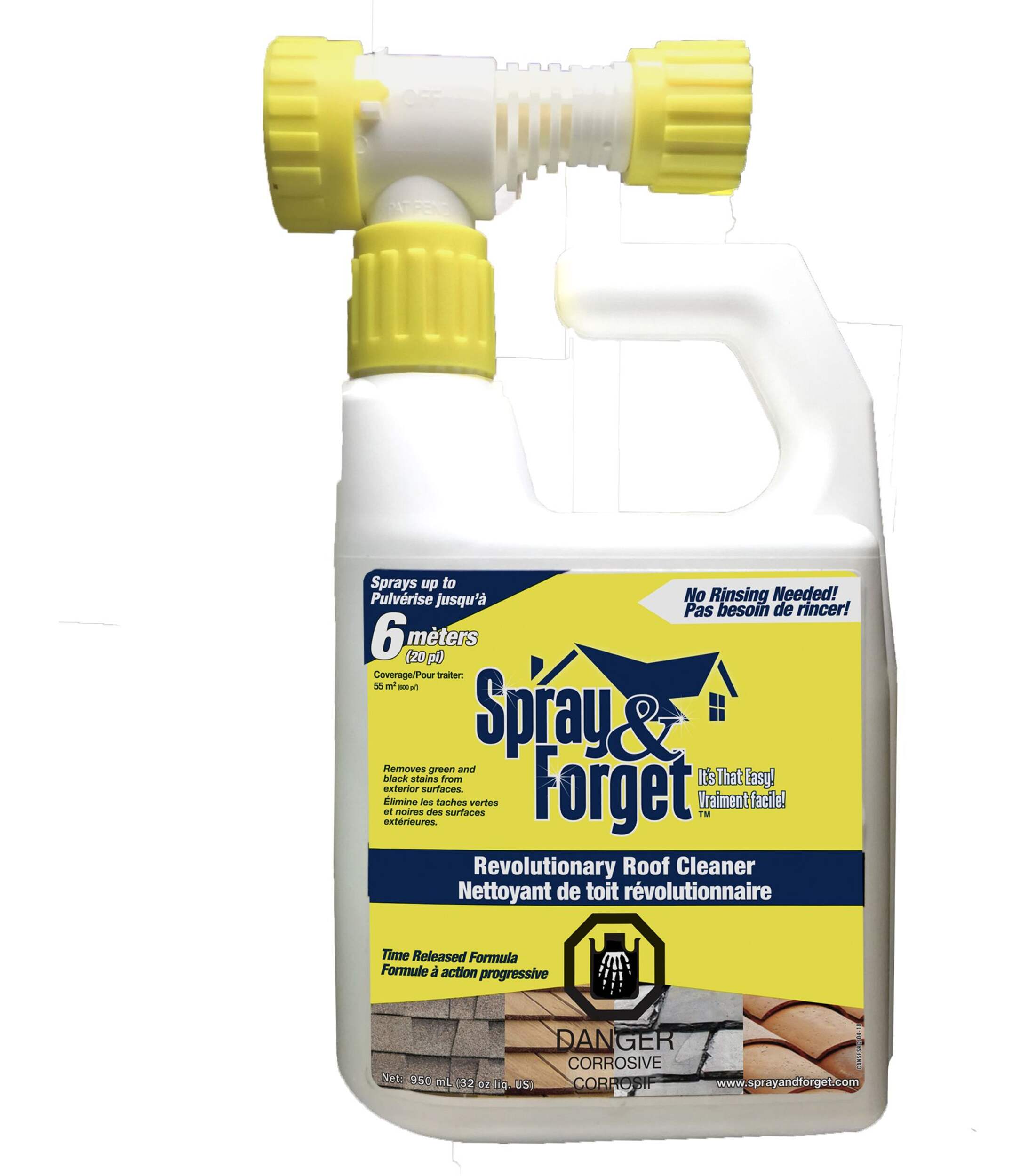 Spray & Revolutionary Roof Cleaner & Stain Remover with Hose