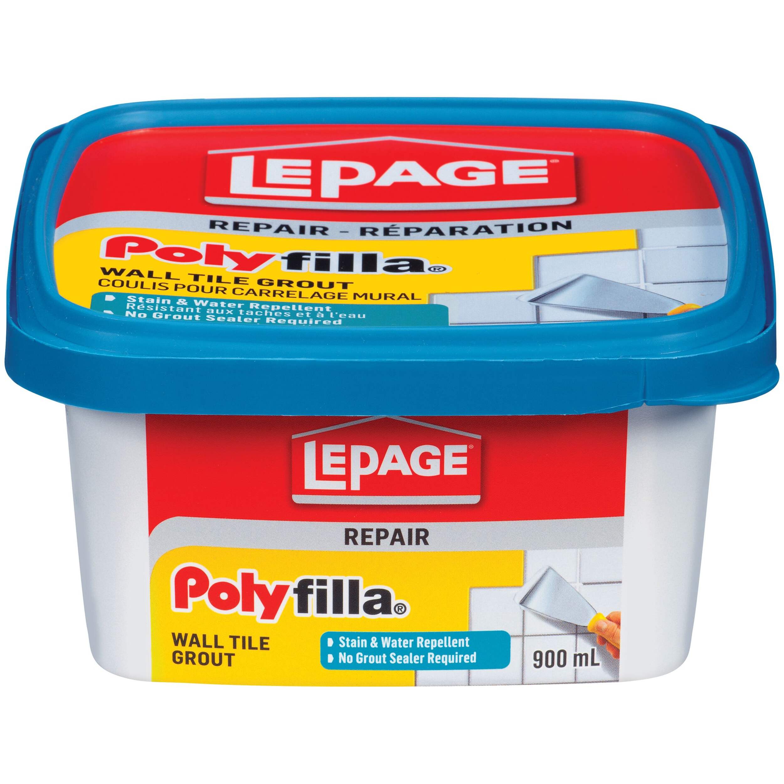 Coulis prémélangé pour carreaux de revêtement LePage Polyfilla Repair, hydrofuge et antitache, blanc, 900 mL Front_Elevated