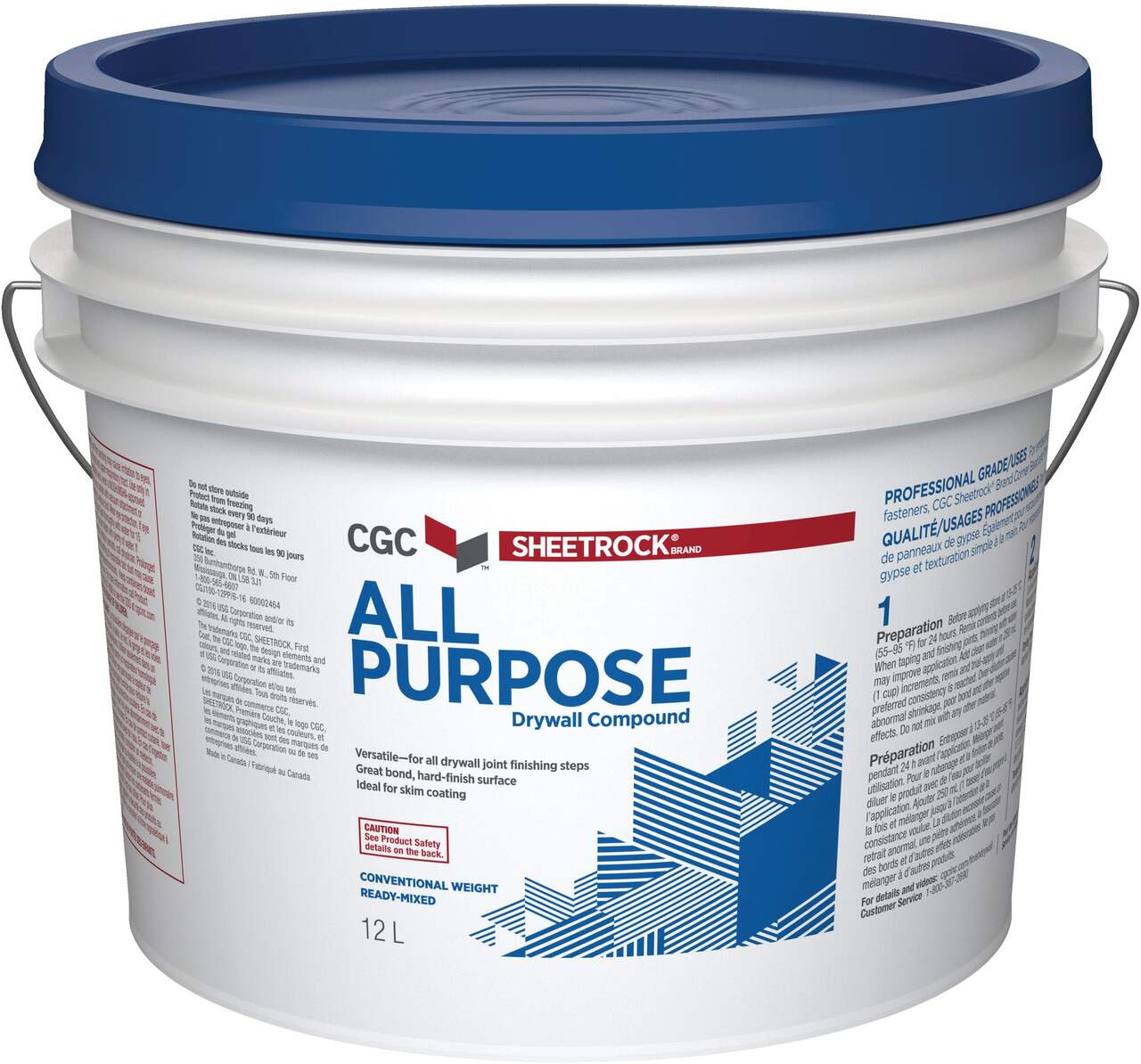 CGC Sheetrock All-Purpose Ready-Mixed Drywall Compound, 12-L Pail