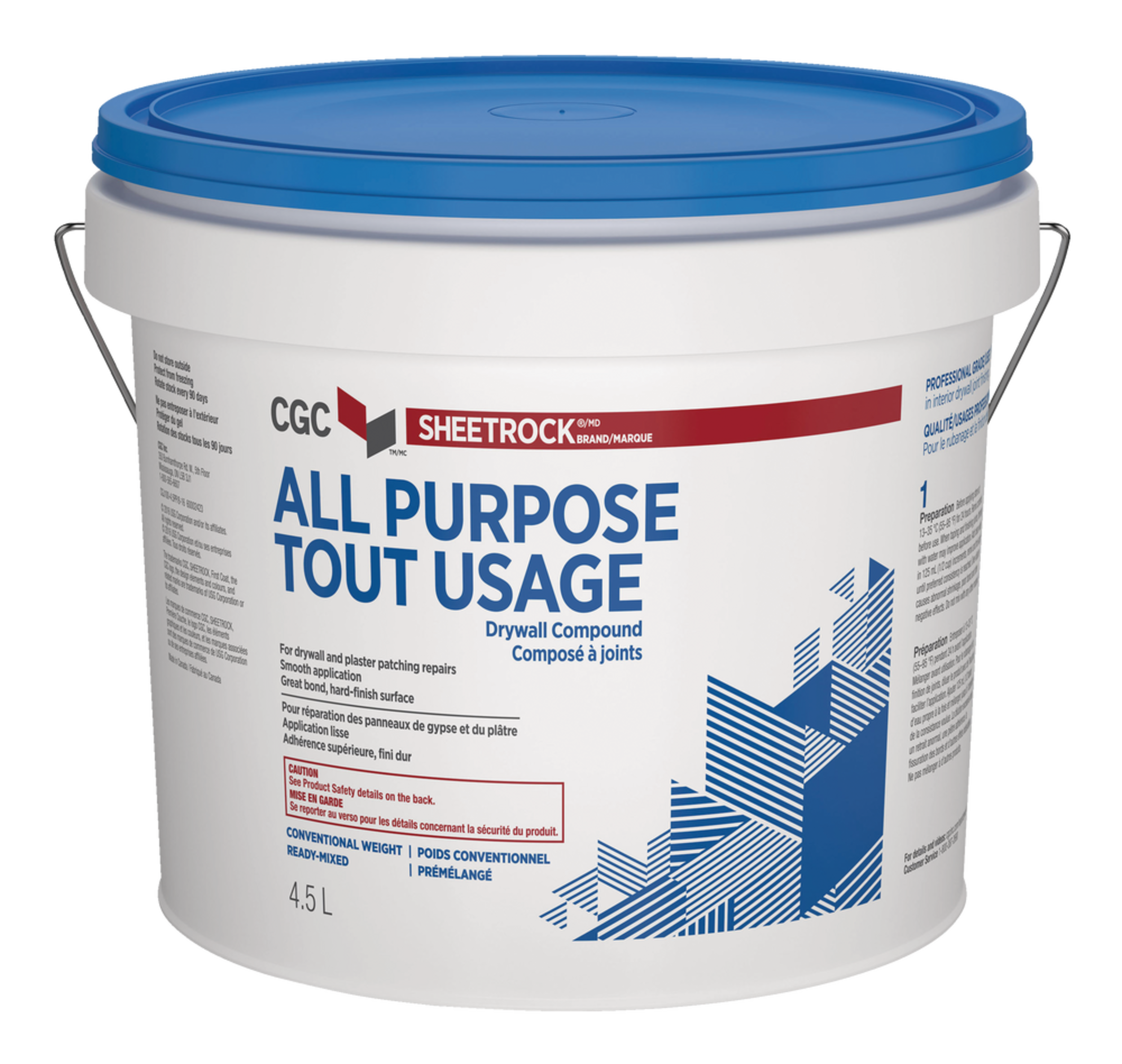 CGC Sheetrock Ready-Mixed Drywall Wallboard Compound, 2-L Pail Front_Elevated