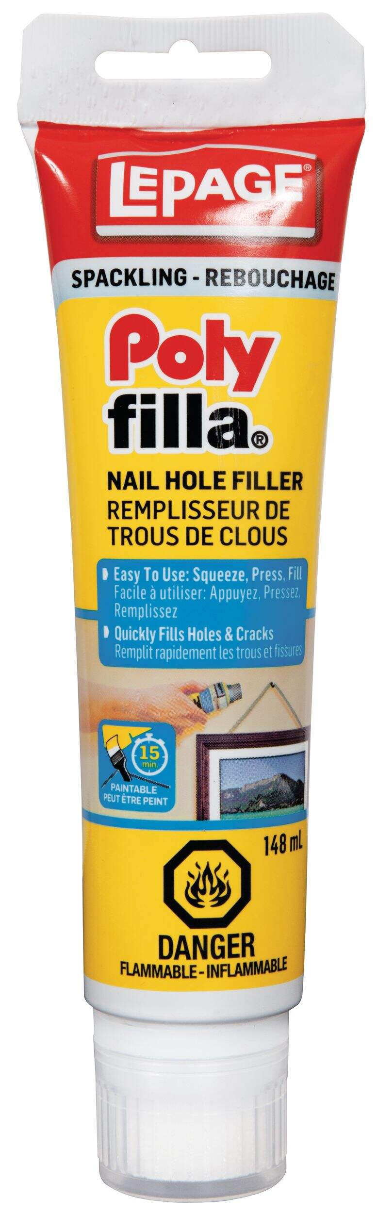 Mastic pour trous de vis/clous LePage PlyFillla, à séchage rapide, blanc, 148 mL Front_Flat