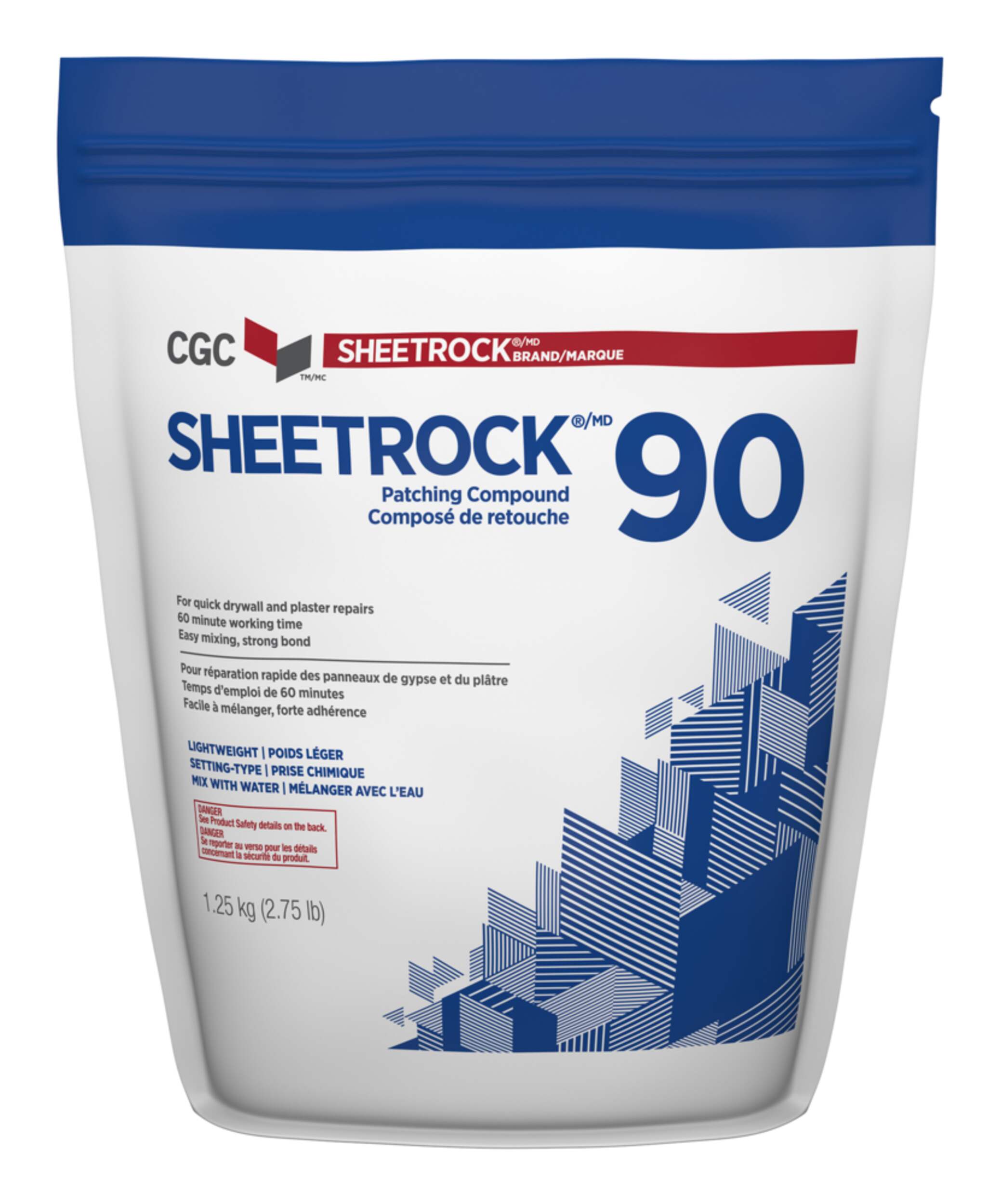 CGC Sheetrock 90 Easy-Mix Patching Compound For Drywall & Plaster Repair, Low VOC, 1.25-kg Front_Flat