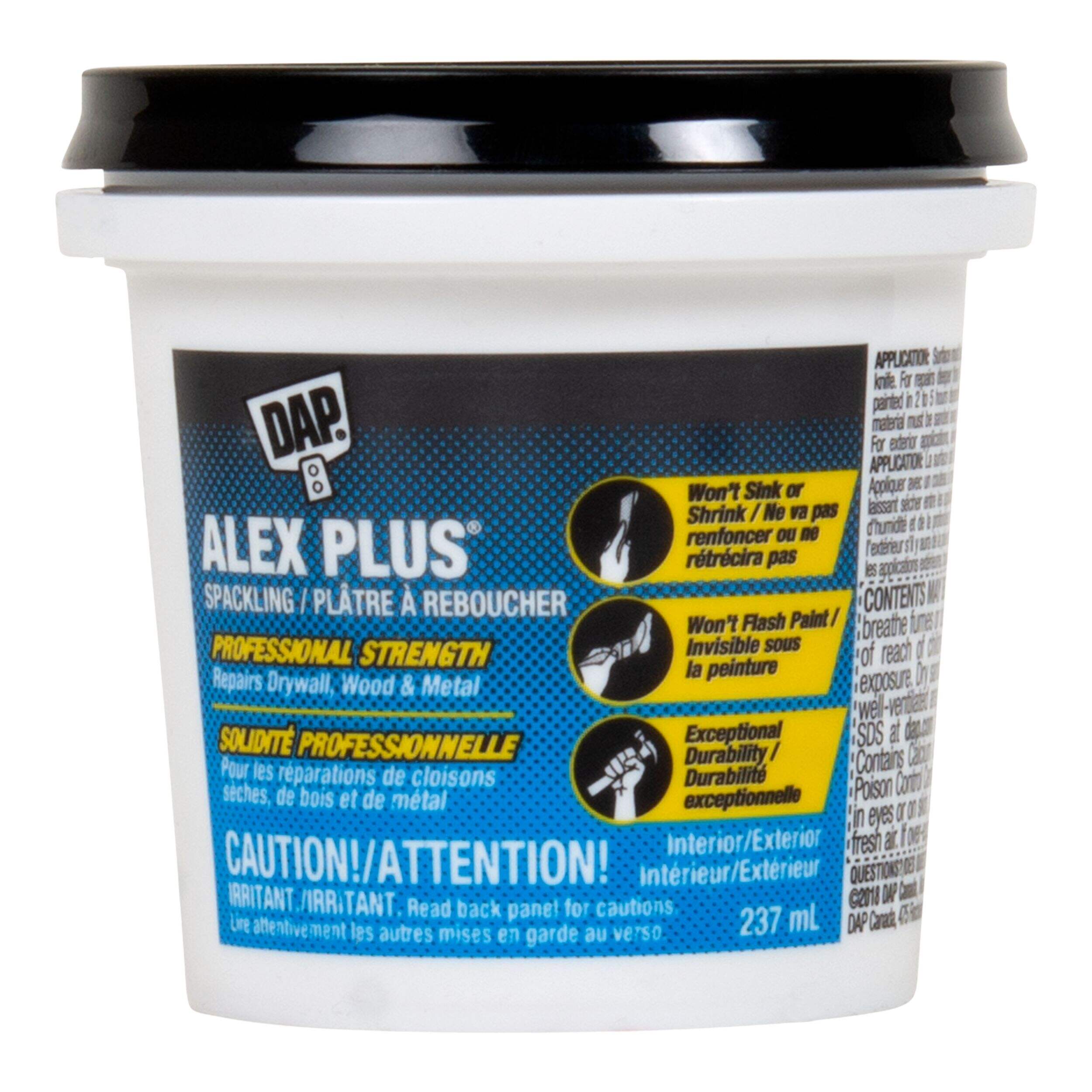 DAP Alex Plus Professional Strength Spackling Tub, 237-ml Front_Flat