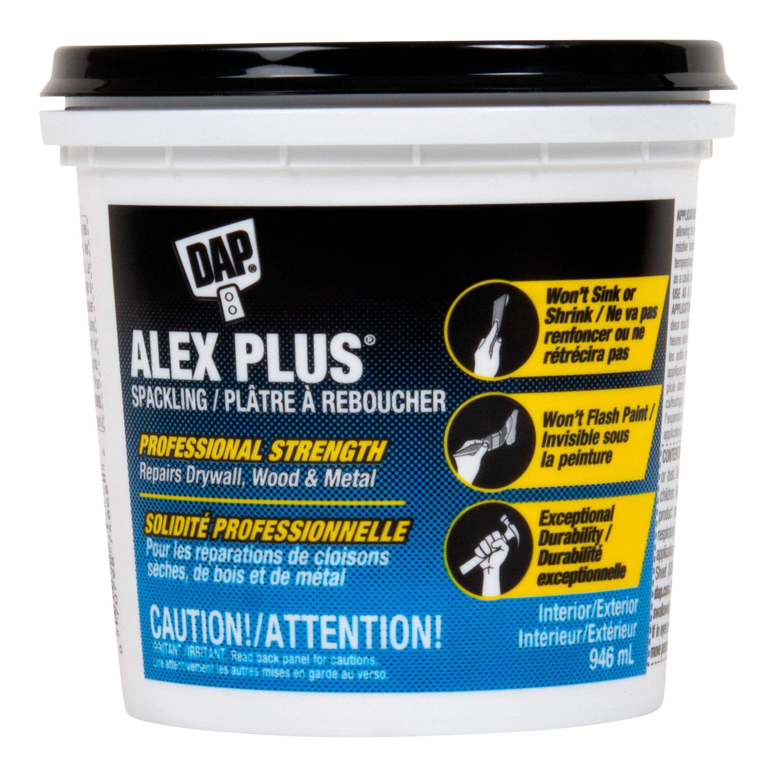 DAP Alex Plus Professional Strength Spackling Tub, 946-ml Front_Flat