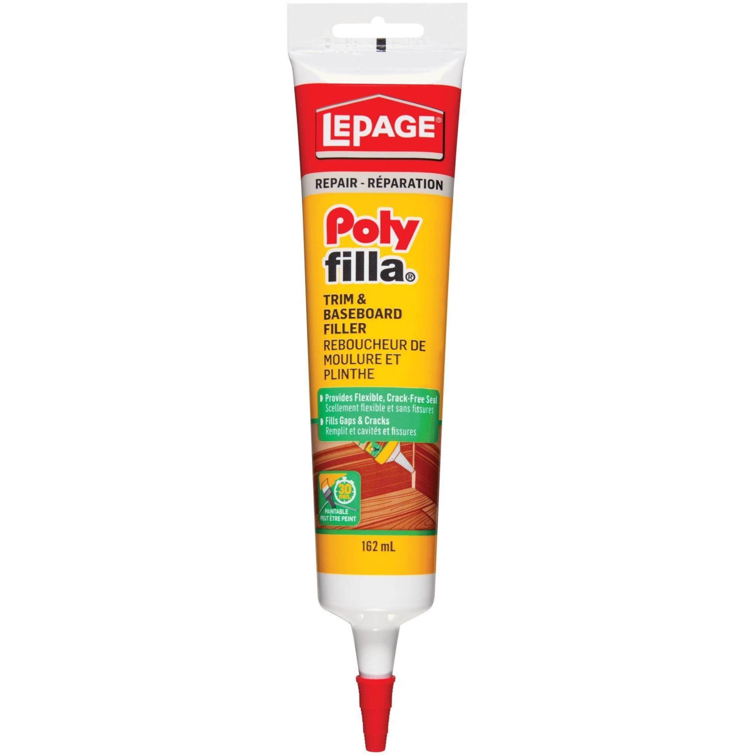 Bouche-pores pour moulures/plinthes LePage Polyfilla, 162 mL Front_Flat