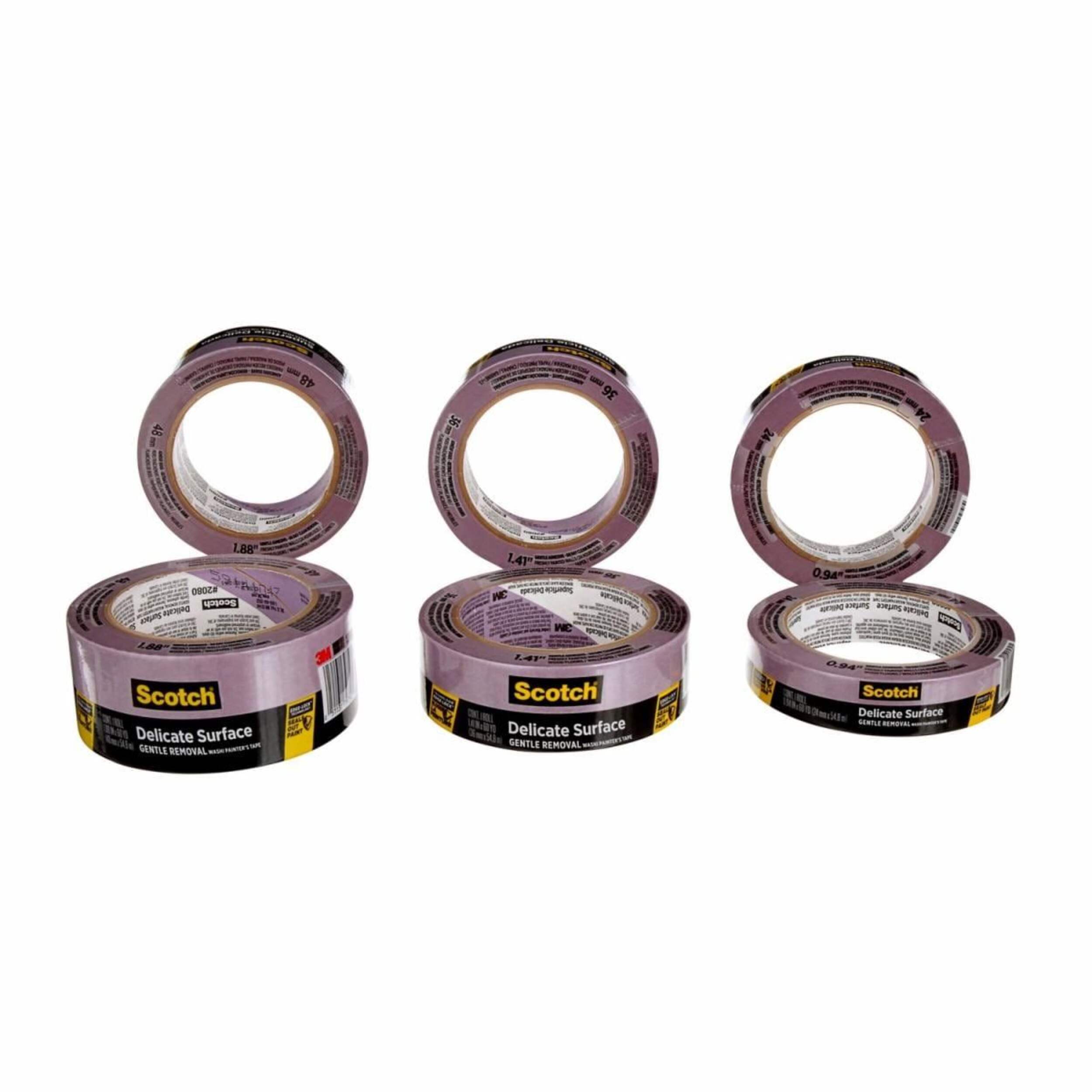 Ruban washi pour peintres 3M Scotch pour surfaces délicates, doux, rose, 1,41 po x 60 vg Composite_or_Mixed