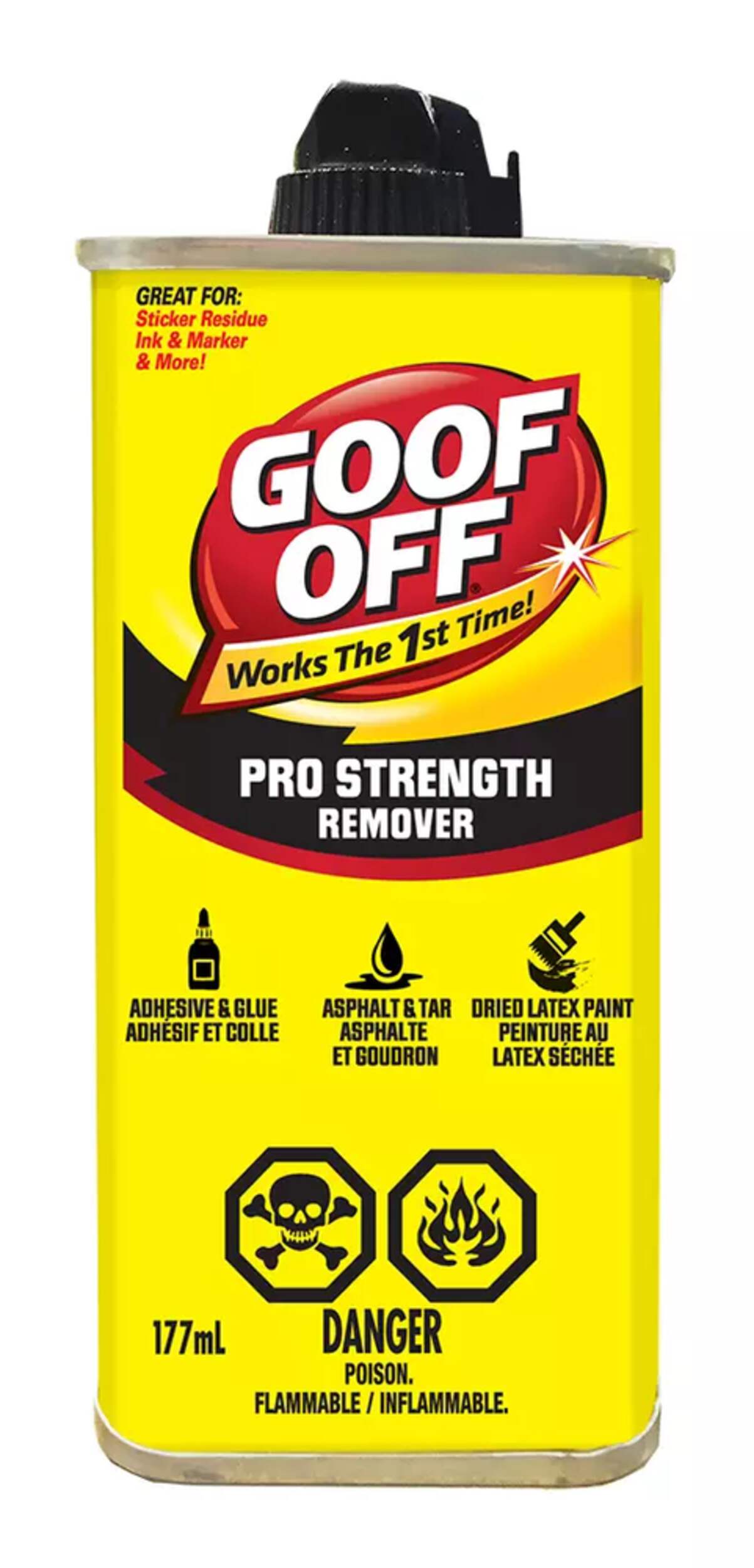 Goof Off Pro Strength Remover Multi-Purpose Household Spot & Stain Cleaner, 177-mL Front_Flat