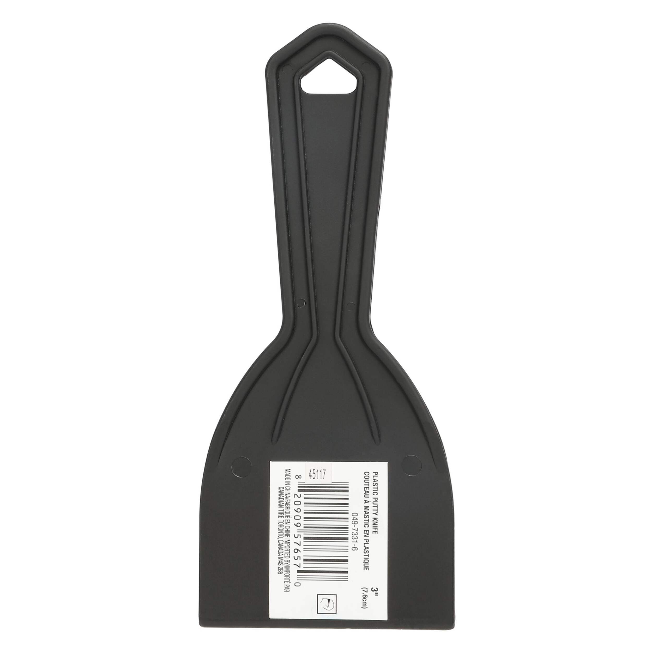 Multi-Purpose Plastic Spackling/Putty Knife, 3-in Front_Flat
