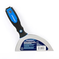 Mastercraft Clipped Joint Carbon Steel Drywall Knife with Soft Grip & Hammer End, 6-in Front_Flat
