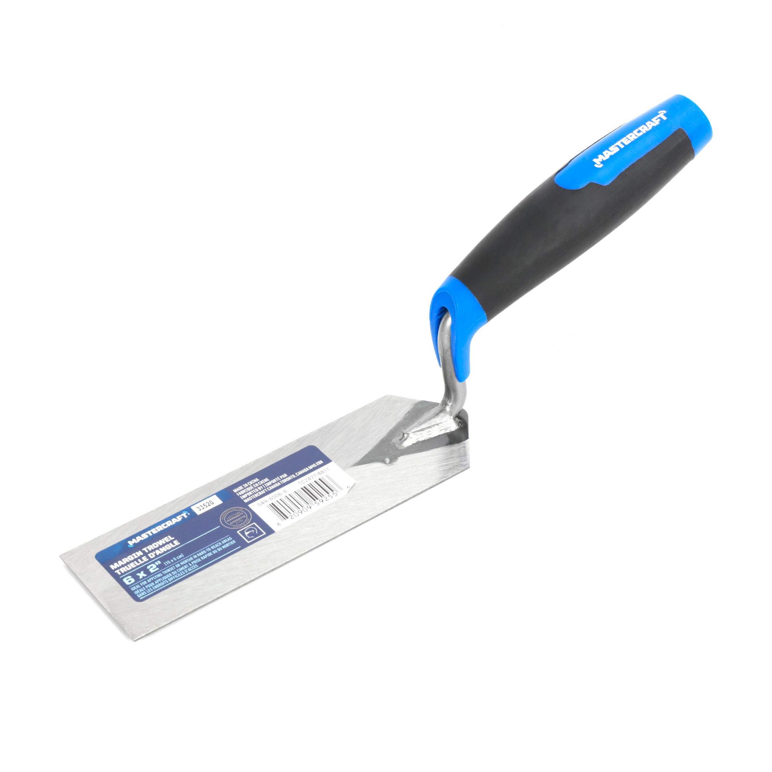 Mastercraft Tempered Steel Flat & Margin Trowel For Masonry & Concrete Work, 2 x 6-in Overhead_Plunge