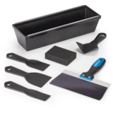 Mastercraft DIY Drywall Set with Mud Pan, Taping Knife, Corner Tool, Putty Knife & Sponge, 7-pc Composite_or_Mixed
