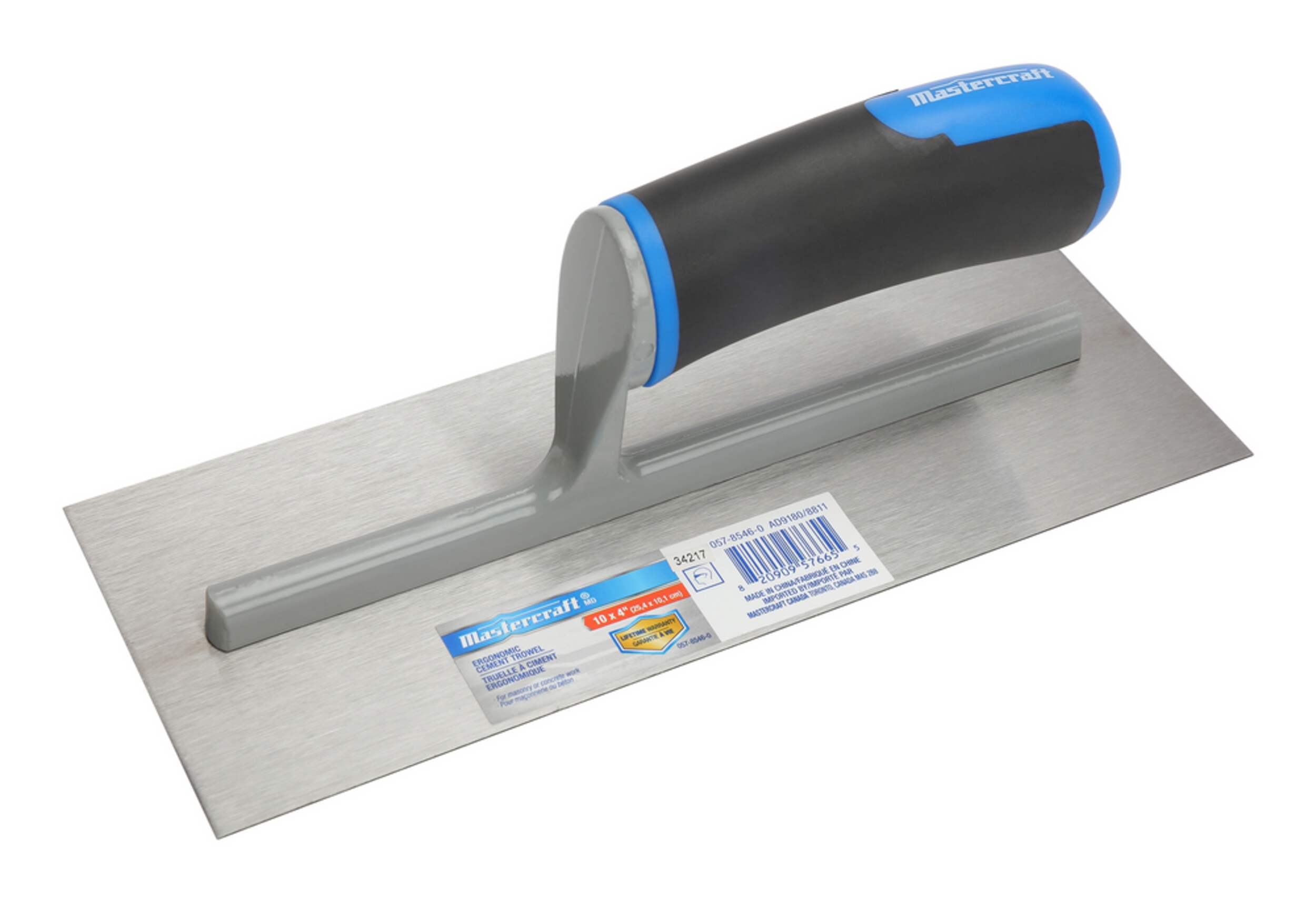 Mastercraft Ergonomic Steel Cement Trowel For Masonry & Concrete Work, 4 x 10-in Overhead_Plunge