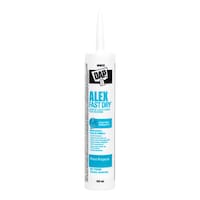 DAP Alex Fast Dry Acrylic Latex Caulk Plus Silicone, Waterproof, Paintable, White, 300-mL Front_Flat
