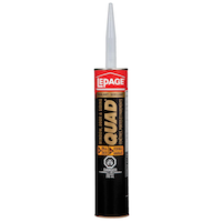 Scellant calfeutrant souple LePage Quad pour fenêtres, portes et parements, résistant aux intempéries, transparent, 295 mL Front_Flat