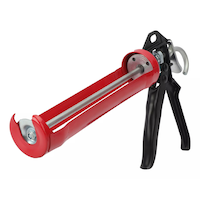 Metal Easy-Loading Caulking Gun Applicator/Dispenser with Rotating Cradle & Ladder Hook, Red