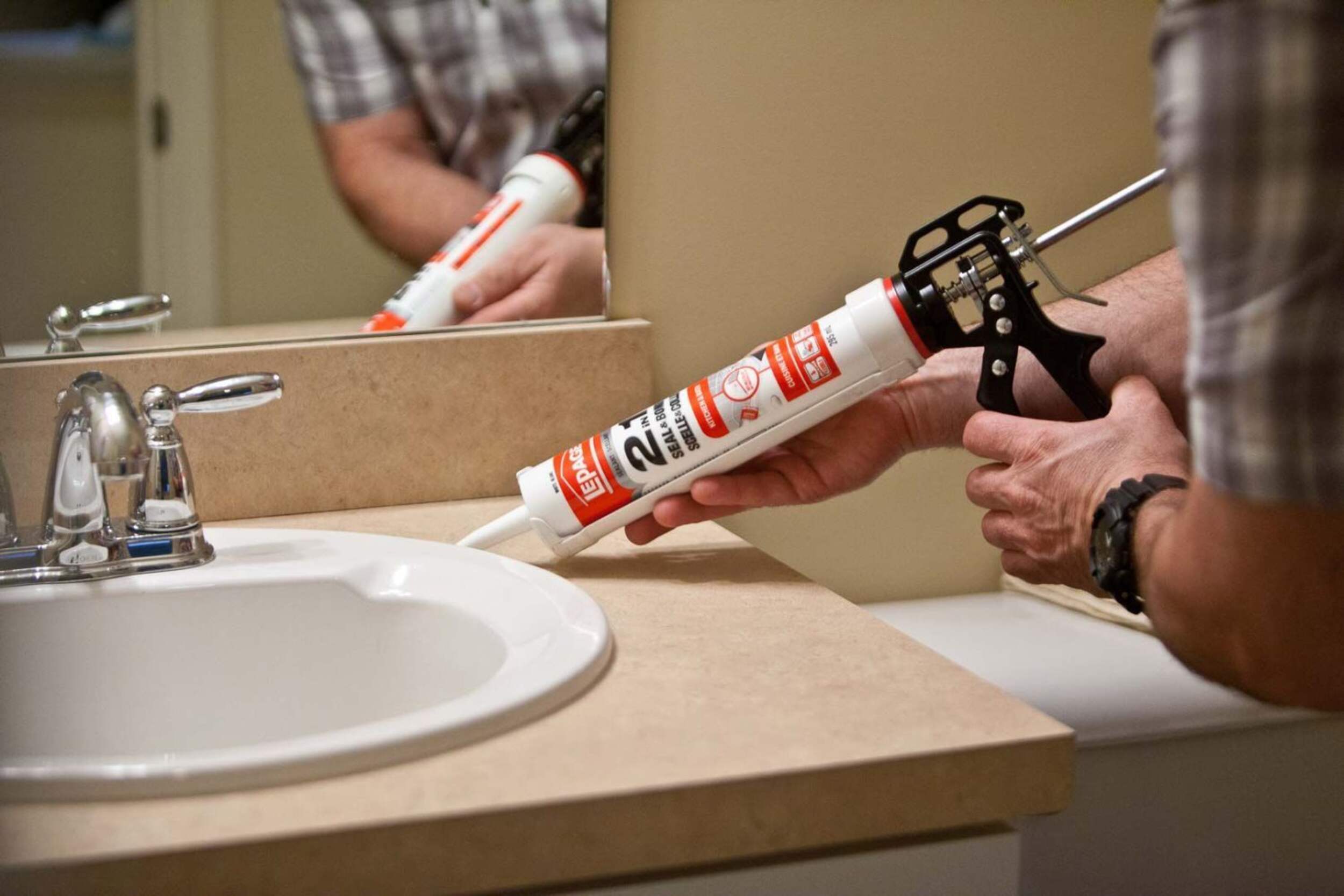 LePage 2in1 Seal & Bond Bath & Kitchen Caulk Sealant, WaterResistant