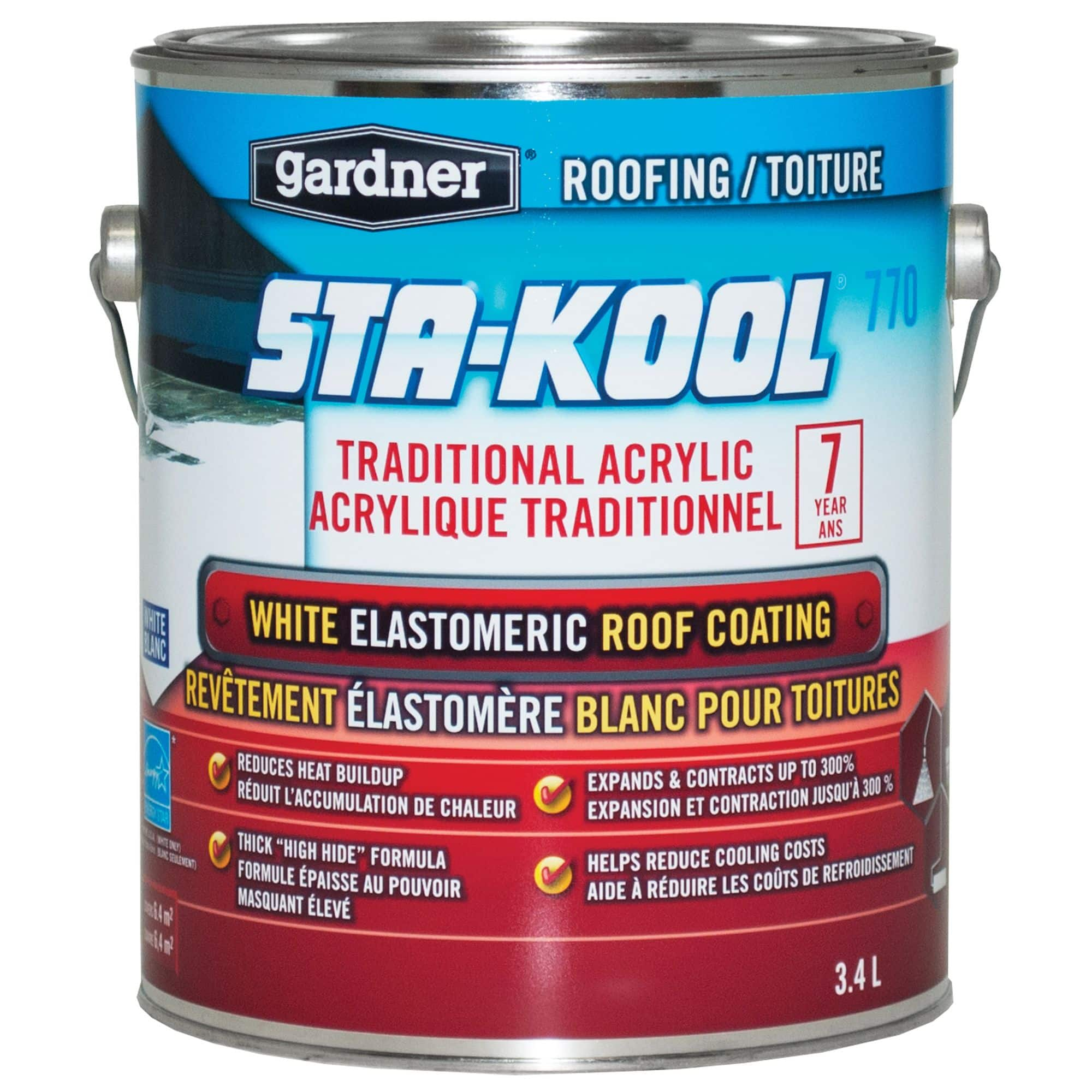 Gardner STA-KOOL Elastomeric Roof Coating, White, 3.4-L | Canadian Tire