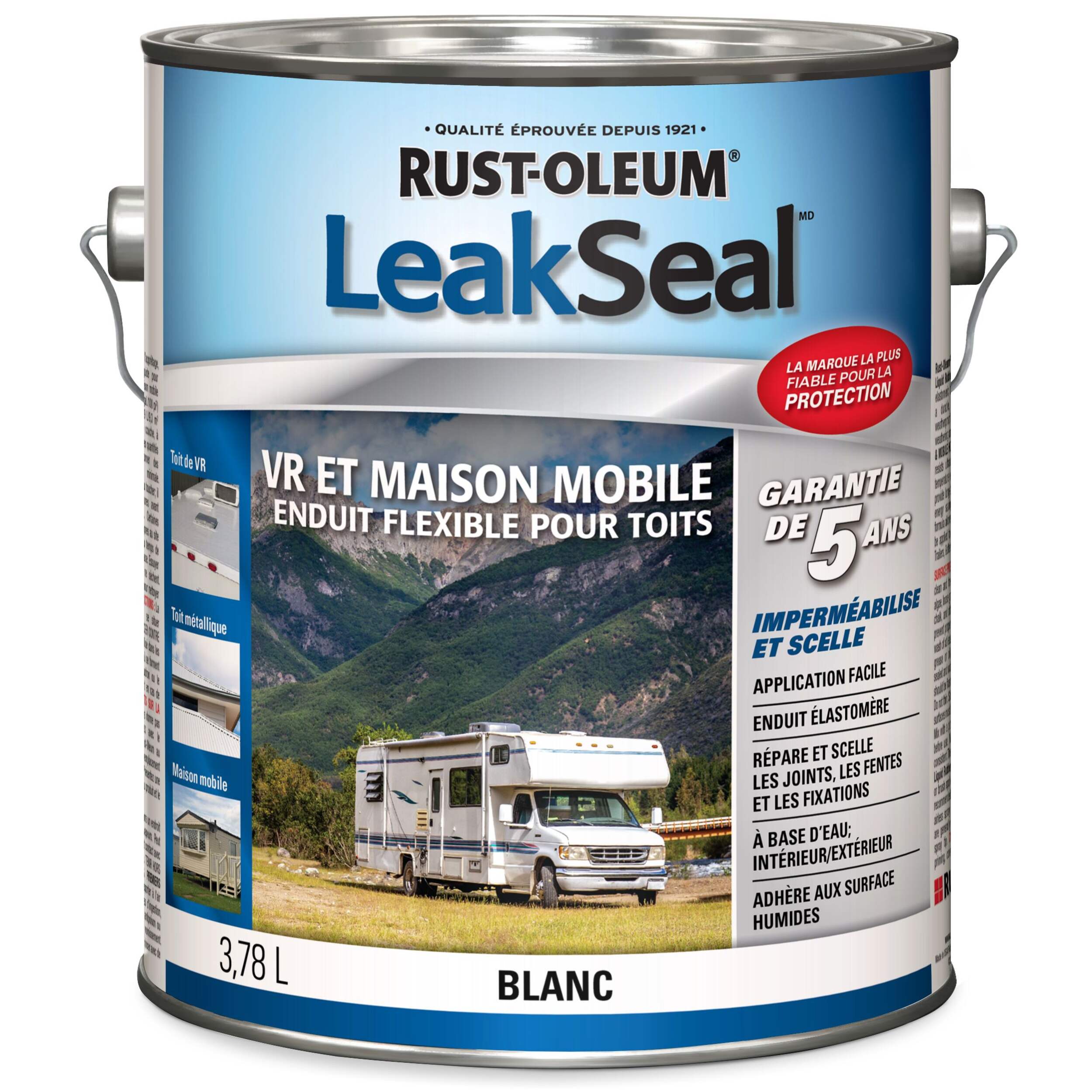 Scellant souple pour VR et maison mobile Rust-Oleum LeakSeal, 3,8 L Front_Elevated