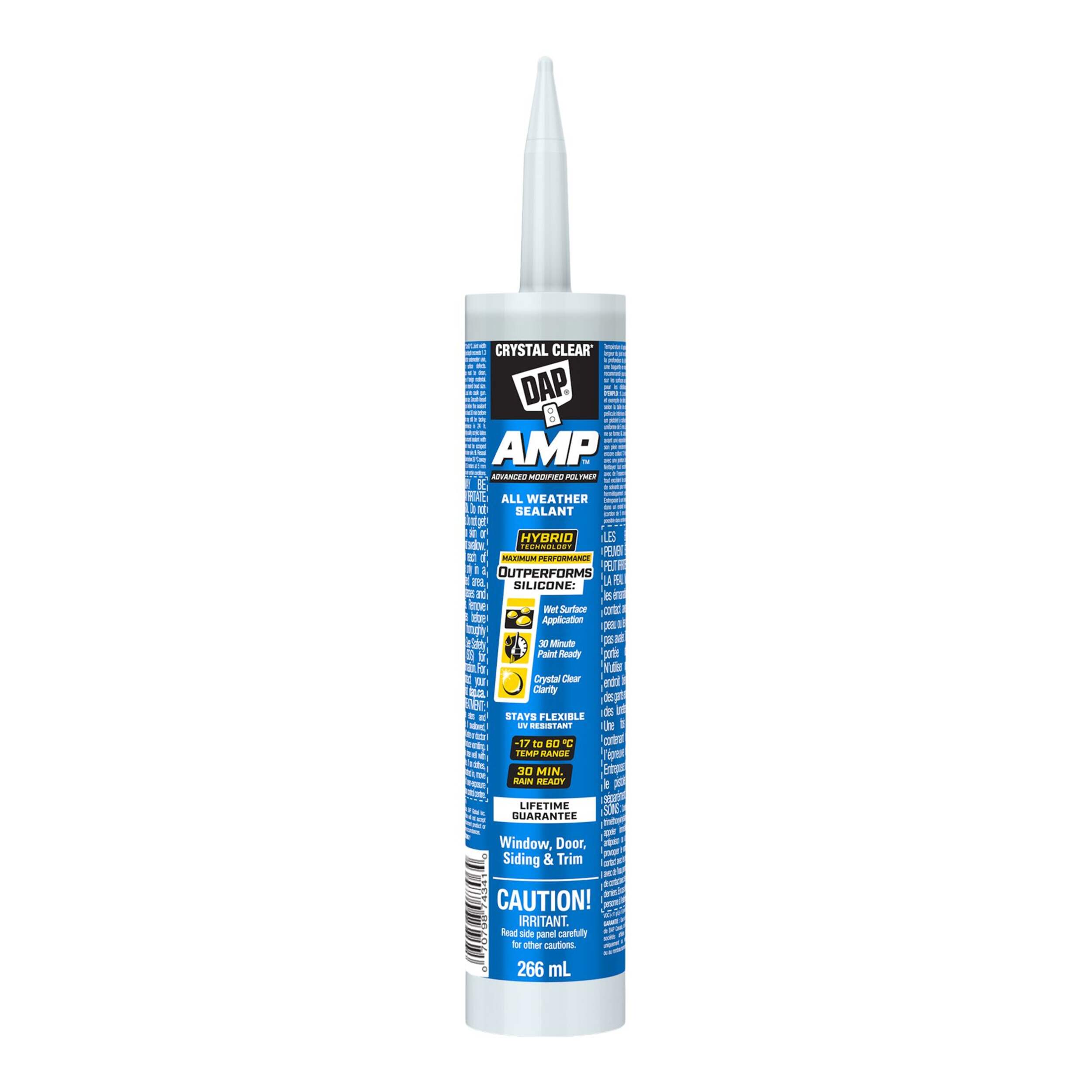 DAP® AMP™ Advanced Modified Polymer All Weather Window, Door and Siding Sealant, Clear, 300-ml Front_Flat