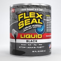 Flex Seal Liquid Rubber Sealant Coating, Paint-On Weatherproof Leak Protector, Black, 946-mL Front_Flat