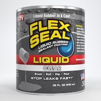 Flex Seal Liquid Rubber Sealant Coating, Paint-On Weatherproof Leak Protector, Clear, 946-mL Front_Flat