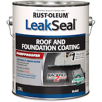 Rust-Oleum LeakSeal Waterproof Roof & Foundation Coating Damp-Proofer Sealant, Black, 3.78-L Front_Elevated