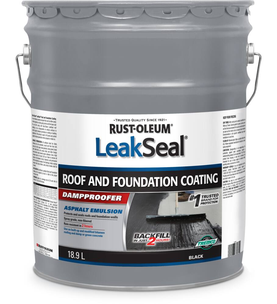 Rust-Oleum LeakSeal® Roof & Foundation Coating, Black, 18.9-L ...