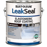 Rust-Oleum LeakSeal Elastomeric Roof Coating, Weatherproof Sealant, White, 3.78-L Front_Elevated