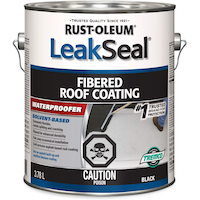 Rust-Oleum LeakSeal Fibered Asphalt Roof Coating Flexible Waterproof Sealant, Black, 3.78-L Front_Elevated