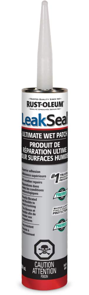 Rust-Oleum LeakSeal Ultimate Wet Patch, All-Weather Surface & Roof Repairs,  Black, 3.78-L
