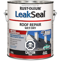 Rust-Oleum LeakSeal Waterproof Roof Repair Sealant, Wet/Dry Application, Black Trowel, 3.78-L Front_Elevated
