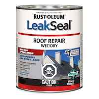 Rust-Oleum LeakSeal Waterproof Roof Repair Sealant, Wet/Dry Application, Black Trowel, 946-mL Front_Elevated
