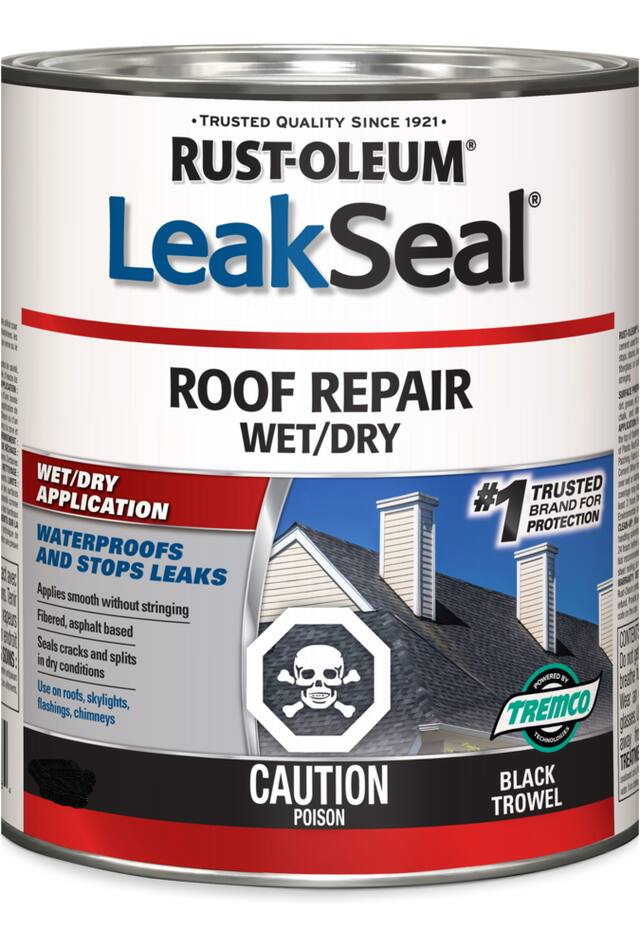 Rust-Oleum LeakSeal Waterproof Roof Repair Sealant, Wet/Dry Application ...