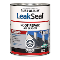 Rust-Oleum LeakSeal All-Season Roof Repair Waterproof Sealant, Wet/Dry, Black Brush, 948-mL Front_Elevated