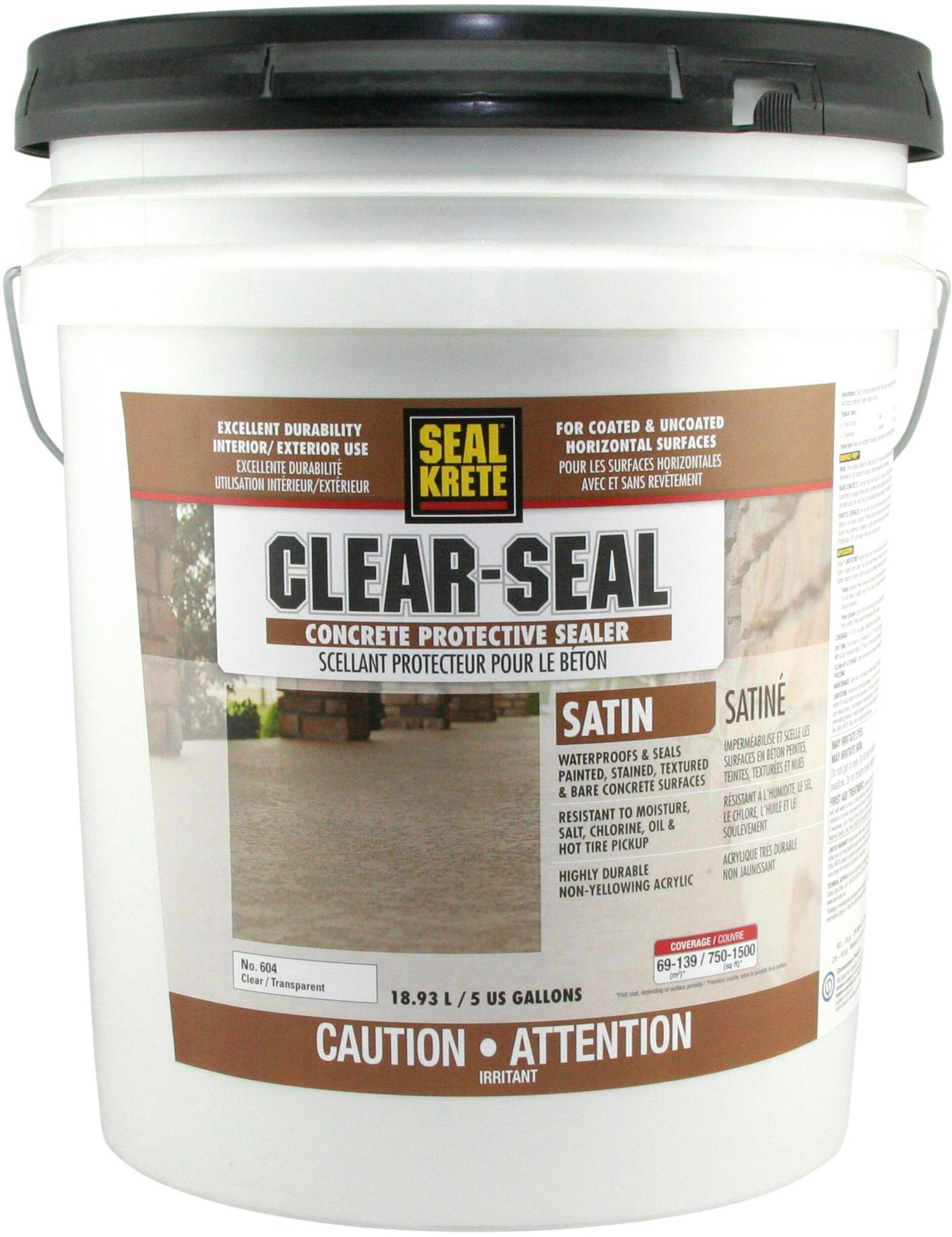 Seal-Krete Clear-Seal Concrete Protective Sealer, Clear Satin, 18.9-L Front_Flat