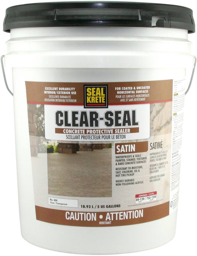 Seal-Krete Clear-Seal Concrete Protective Sealer, Clear Satin, 18.9-L ...