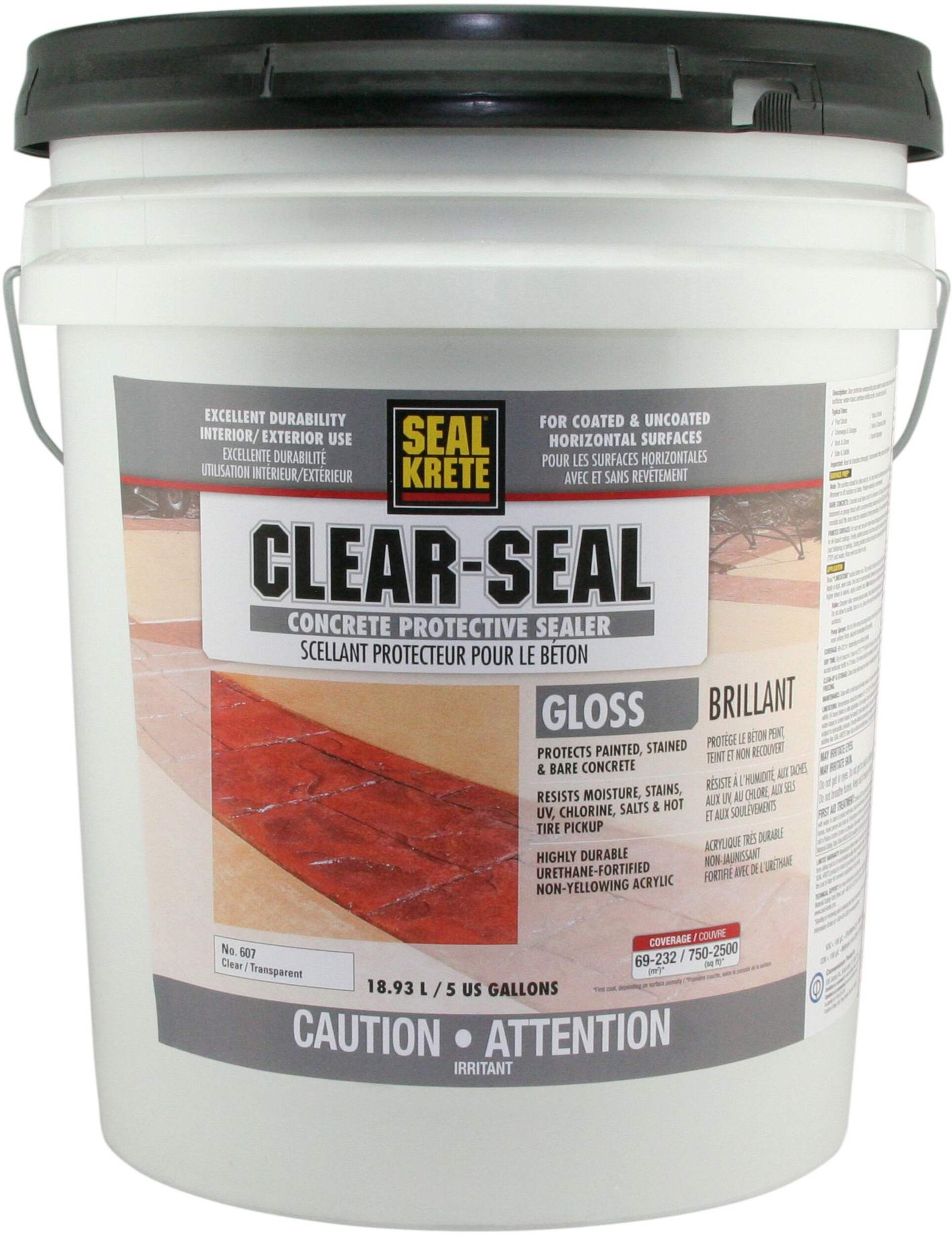 Seal-Krete Clear-Seal Concrete Protective Waterproof Sealer, Gloss, 18.93-L Front_Flat