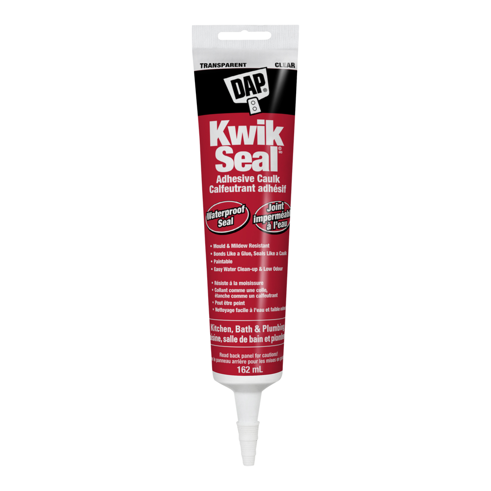 DAP Kwik Seal Kitchen, Bath & Plumbing Adhesive Caulk, Clear, 162ml